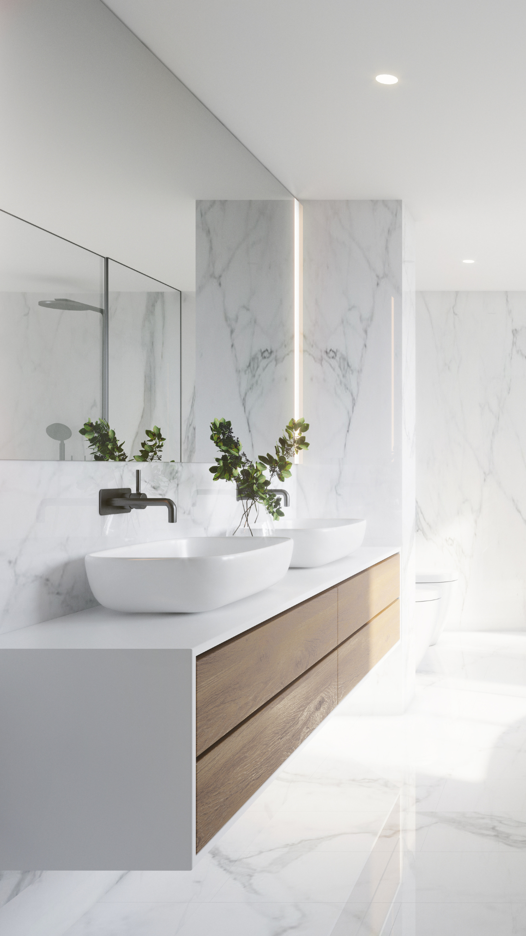 bathroom white marble renovation 