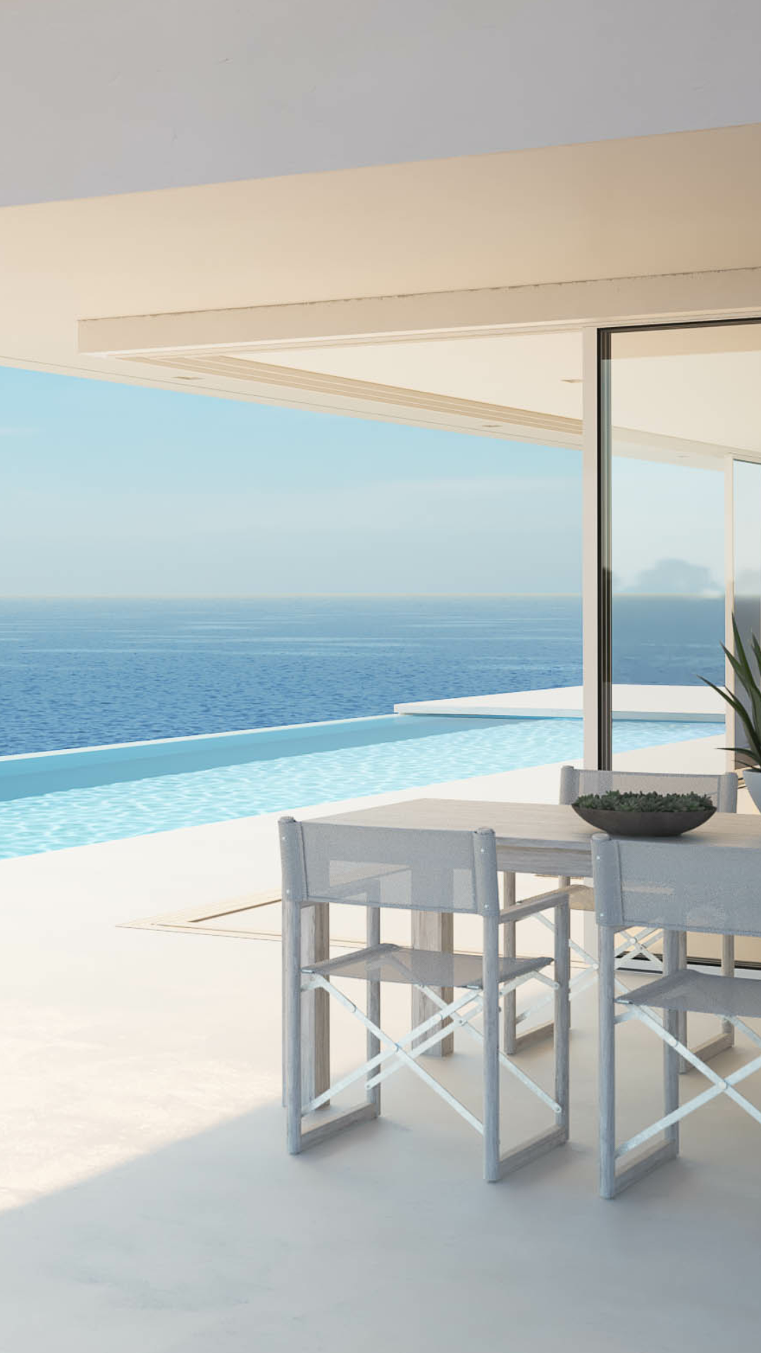 Outdoor pool, outdoor seating by the beach dubai 